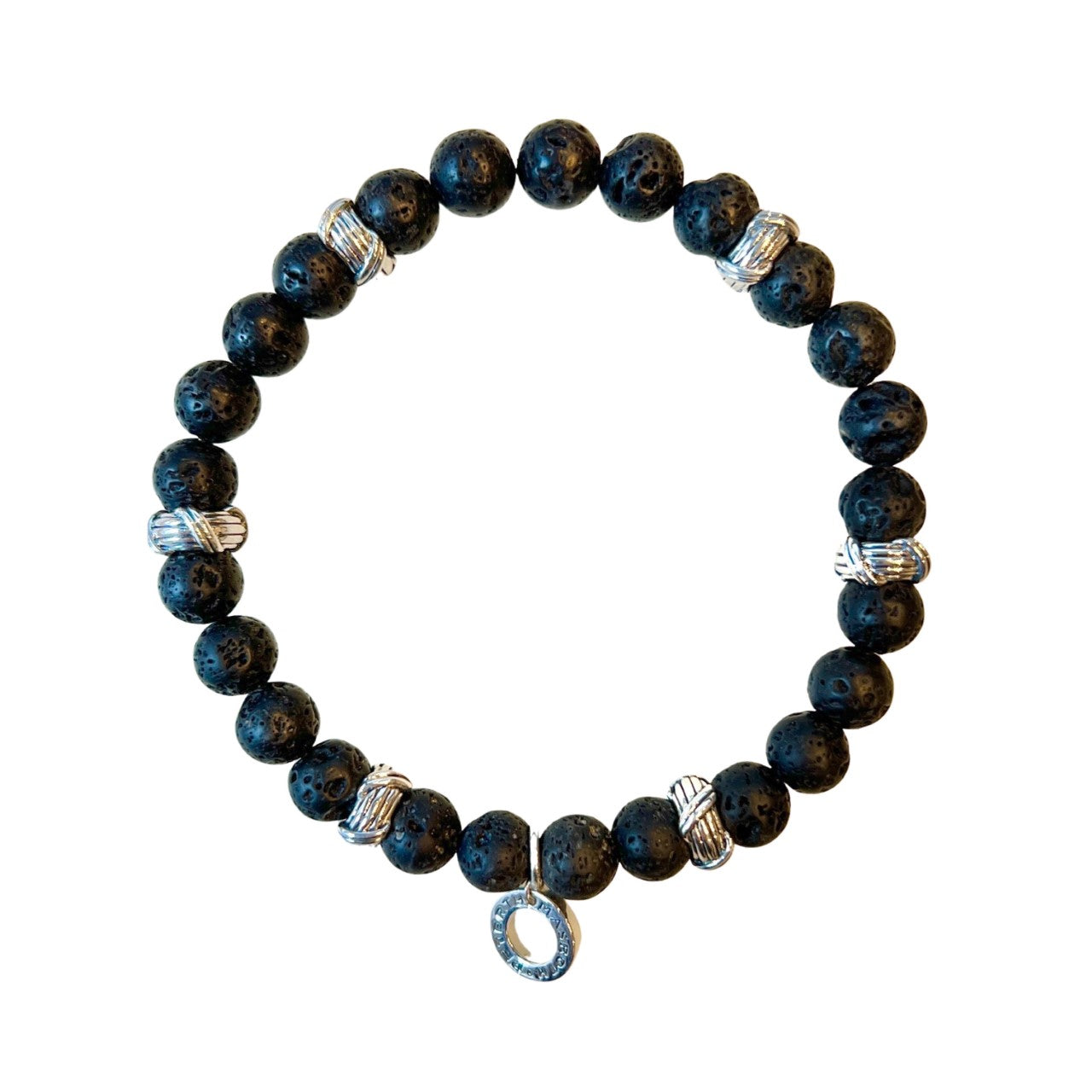 The Fire Within: Bloodstone and Black Lava Rock Men's Beaded Stacking  Bracelet - Rei of Light Jewelry