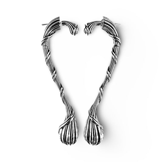 Signature Classic Elongated Teardrop Earrings in Sterling Silver