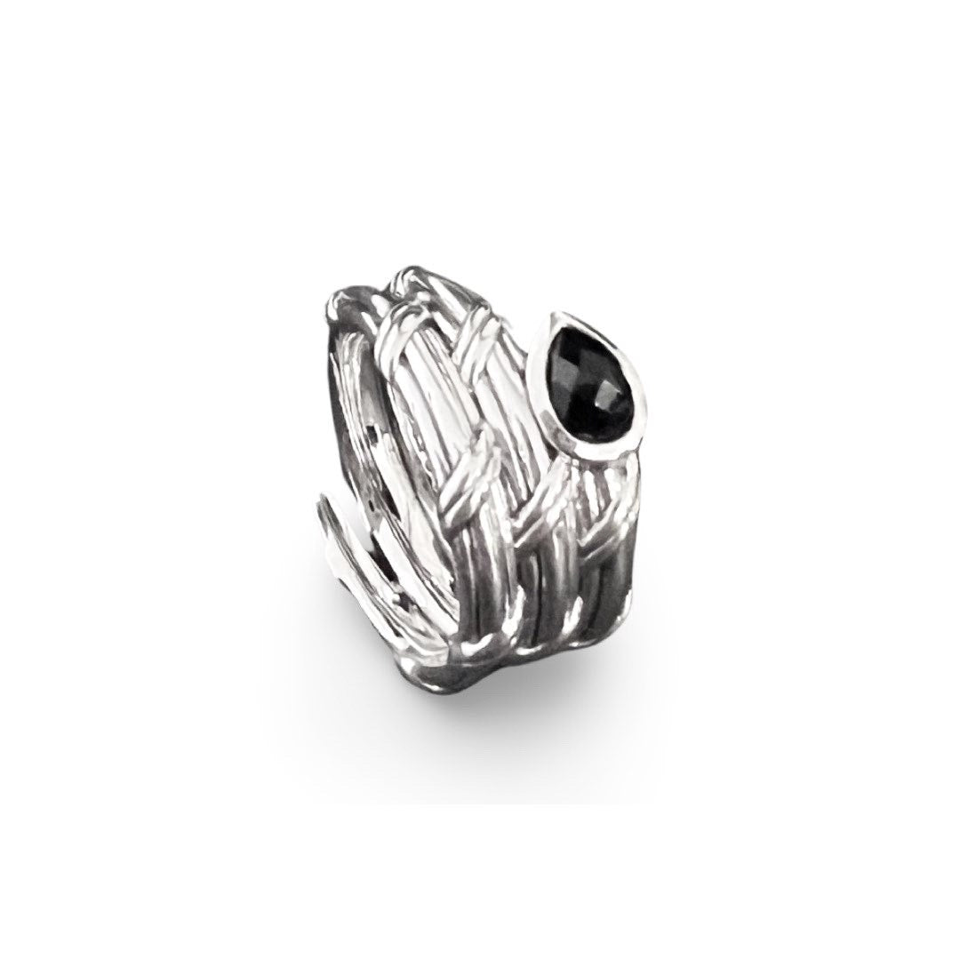 Signature Classic Wrap Ring with black onyx in sterling silver