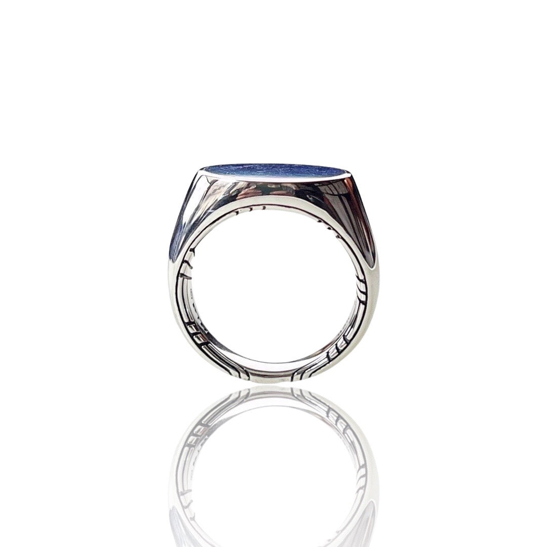 Explorer Signet Ring in sterling silver with lapis