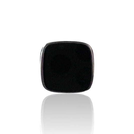 Explorer Signet Ring in sterling silver with black onyx