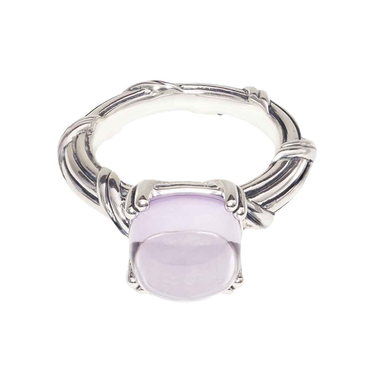 Fantasies Lavender Amethyst Cabochon Ring in sterling silver 10mm