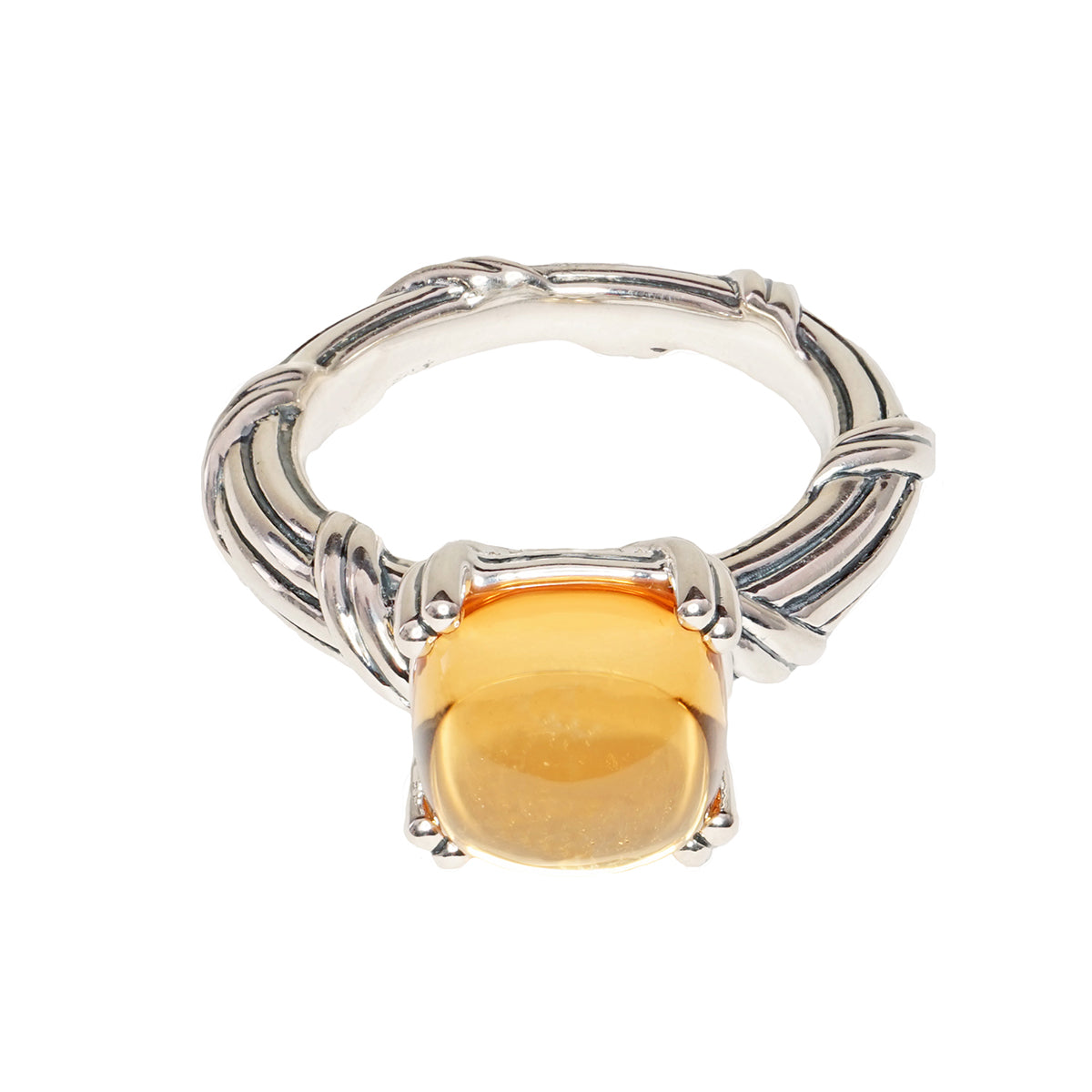 Fantasies Citrine Cabochon Ring in sterling silver 10mm