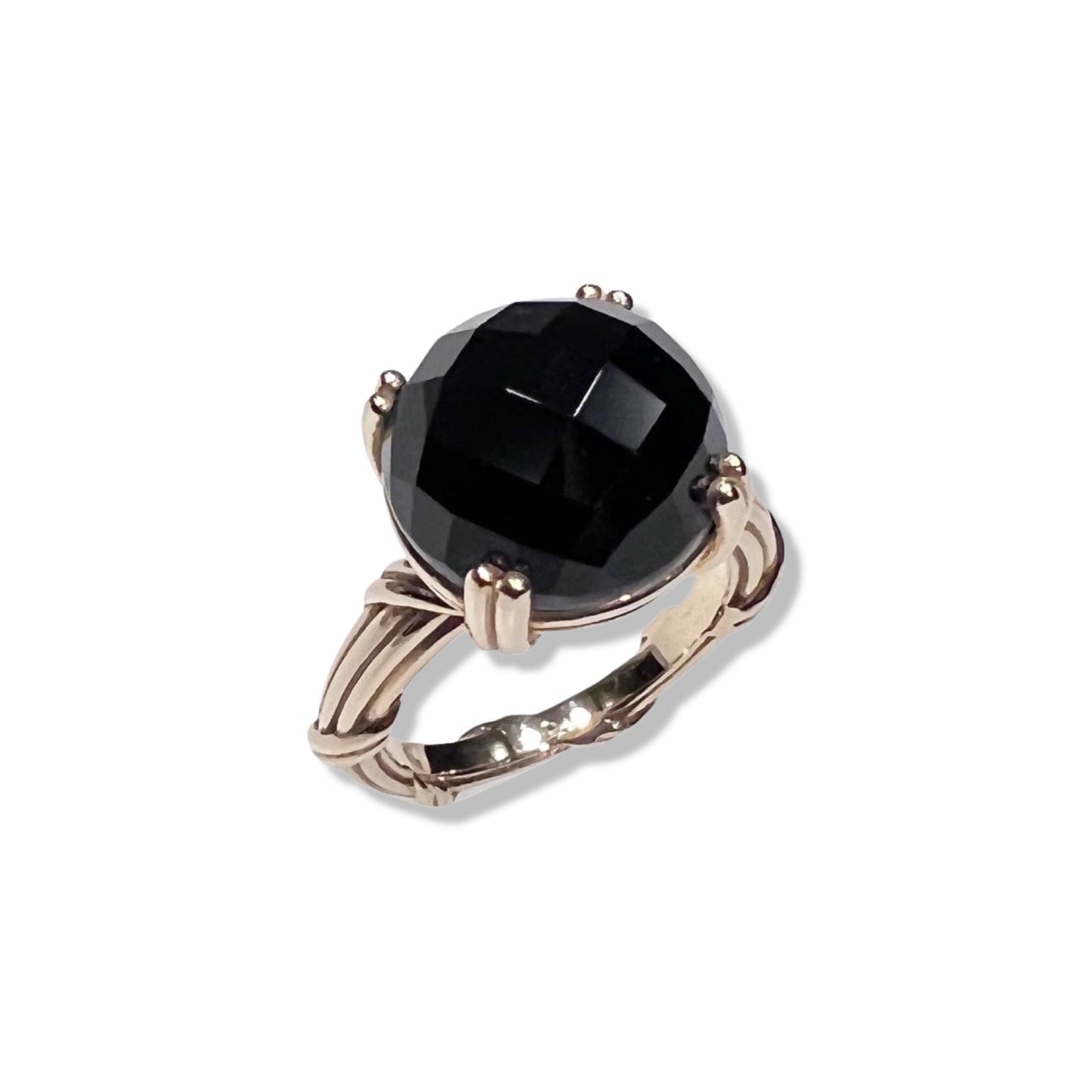 Fantasies Black Onyx Ring in 18k yellow gold 14mm