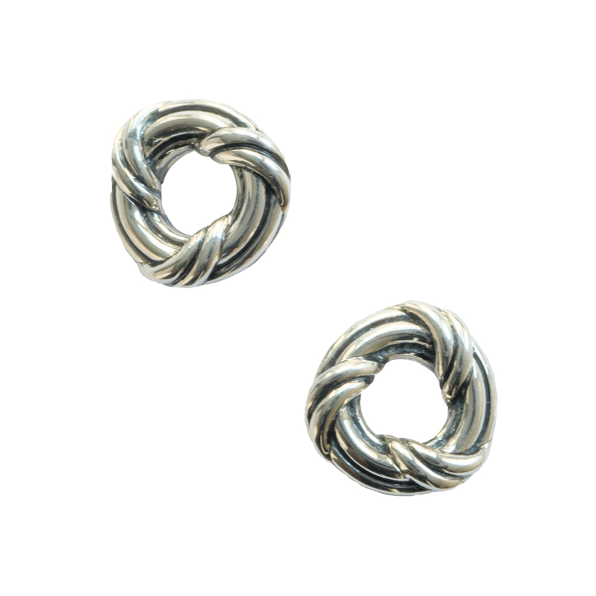 Peter Thomas Roth Ribbon & Reed Signature Classic Criss Cross Earrings in Sterling Silver with White Topaz
