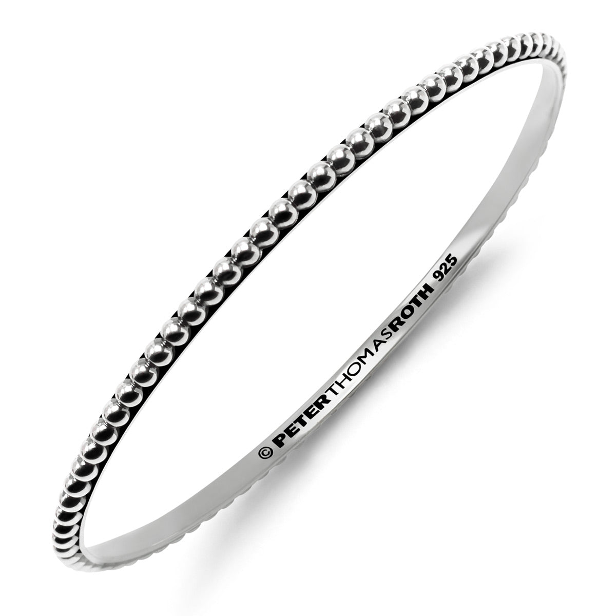 Signature Classic Stack Oval Bangle Set with white topaz in sterling silver