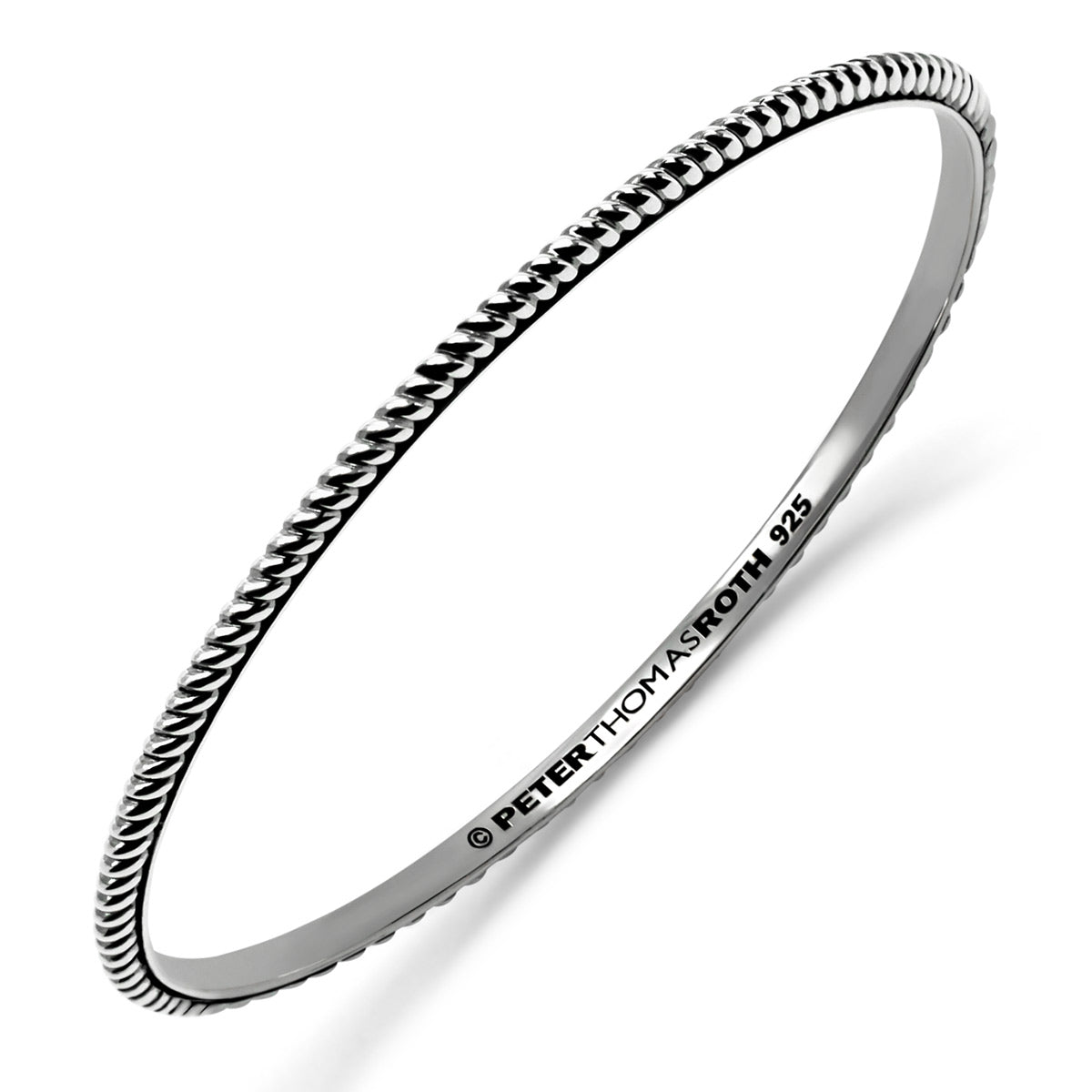 Signature Classic Stack Oval Bangle Set with white topaz in sterling silver