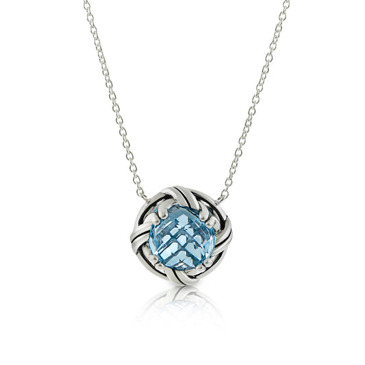 Fantasies Blue Topaz Necklace in sterling silver
