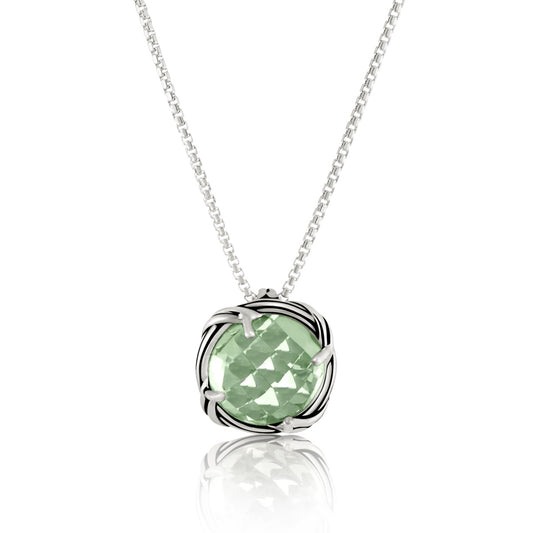 Fantasies Prasiolite Necklace in sterling silver 10mm