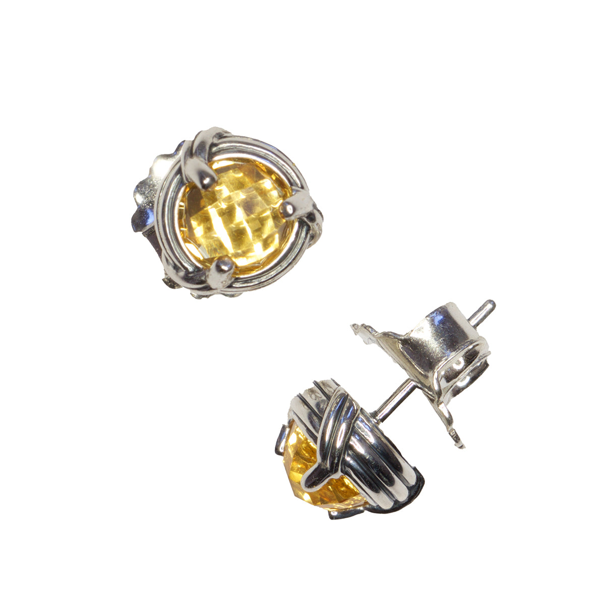 Fantasies Citrine Stud Earrings in sterling silver 6mm