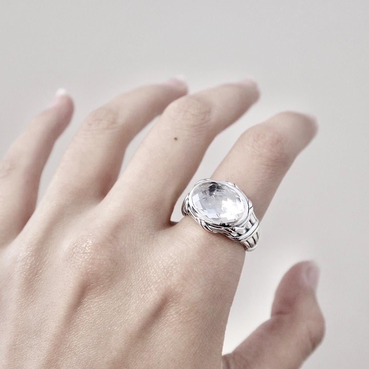 Reflections Statement Ring in sterling silver with rock crystal