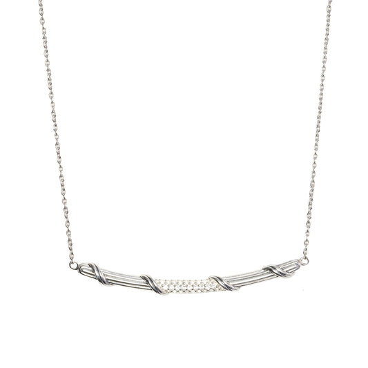 Signature Classic Bar Necklace with white topaz in sterling silver