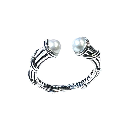 Luna Stack Ring in sterling silver with white pearl