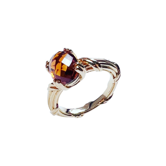 Fantasies Oval Medeira Citrine Cocktail Ring in 18K yellow gold