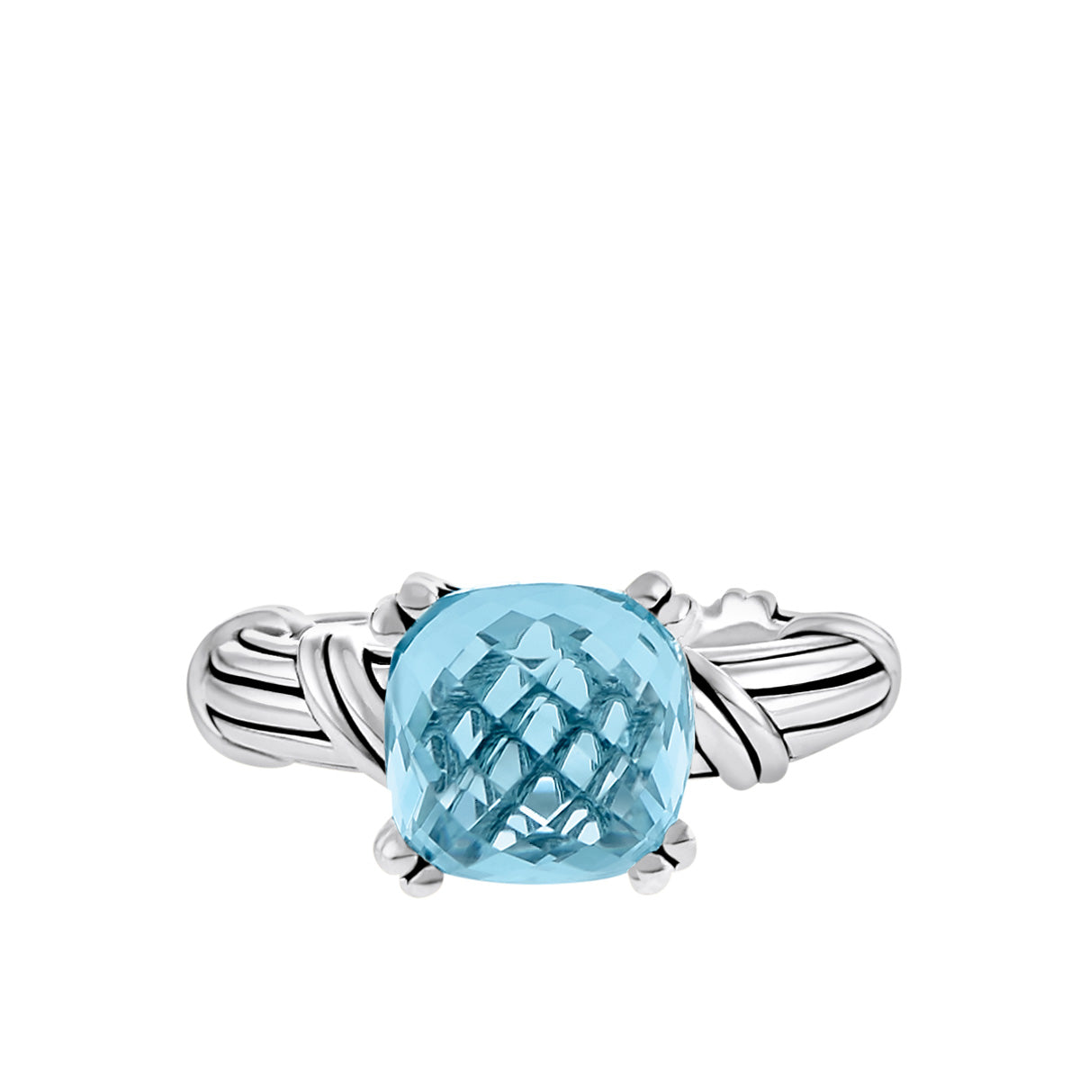 Fantasies Blue Topaz Cocktail Ring in sterling silver 10mm