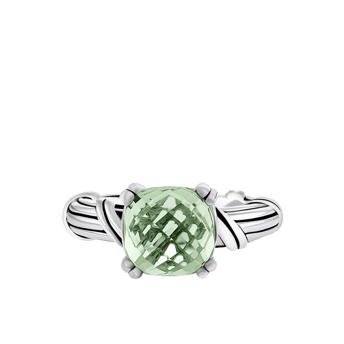 Fantasies Prasiolite Cocktail Ring in sterling silver 10mm