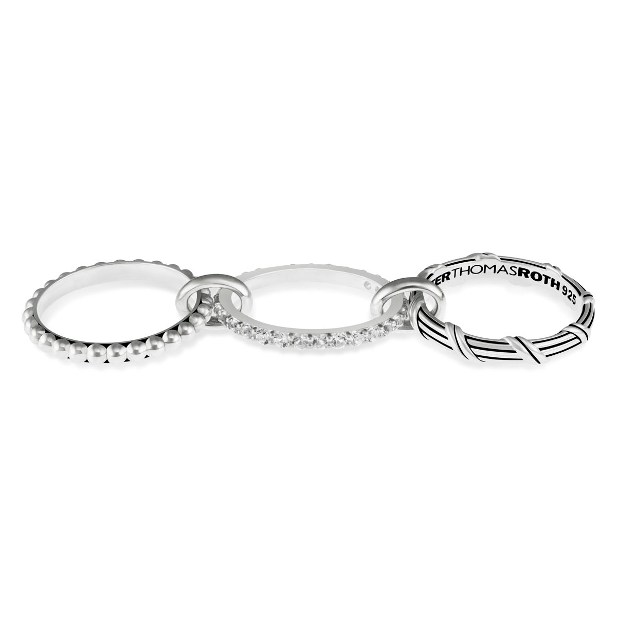 Signature Classic Connected Ring with white topaz in sterling silver
