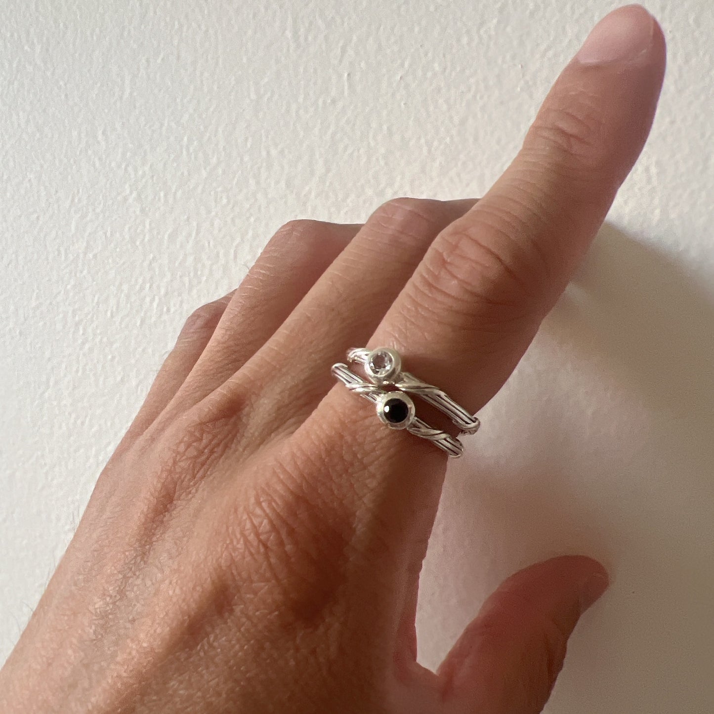 Signature Romance Black Spinel Ring in sterling silver