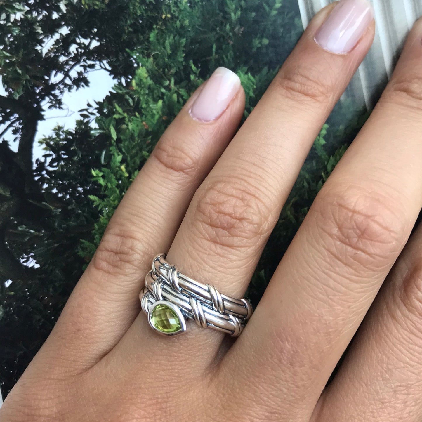 Signature Classic Wrap Ring with peridot in sterling silver