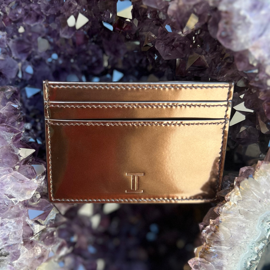 PETER THOMAS ROTH x TRIBE OF TWO Card Holder in metallic brown