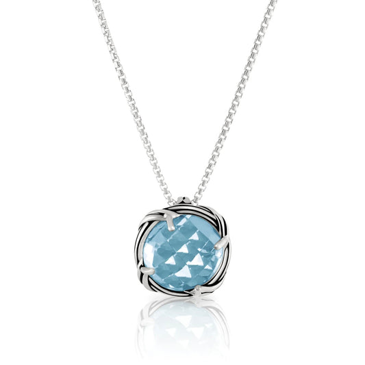 Fantasies Blue Topaz Necklace in sterling silver 10mm