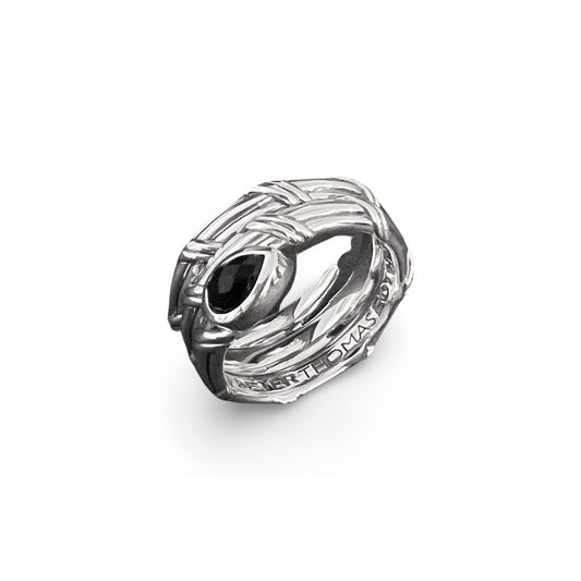 Signature Classic Wrap Ring with black onyx in sterling silver
