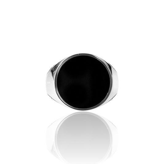 Explorer Signet Ring in sterling silver with black onyx