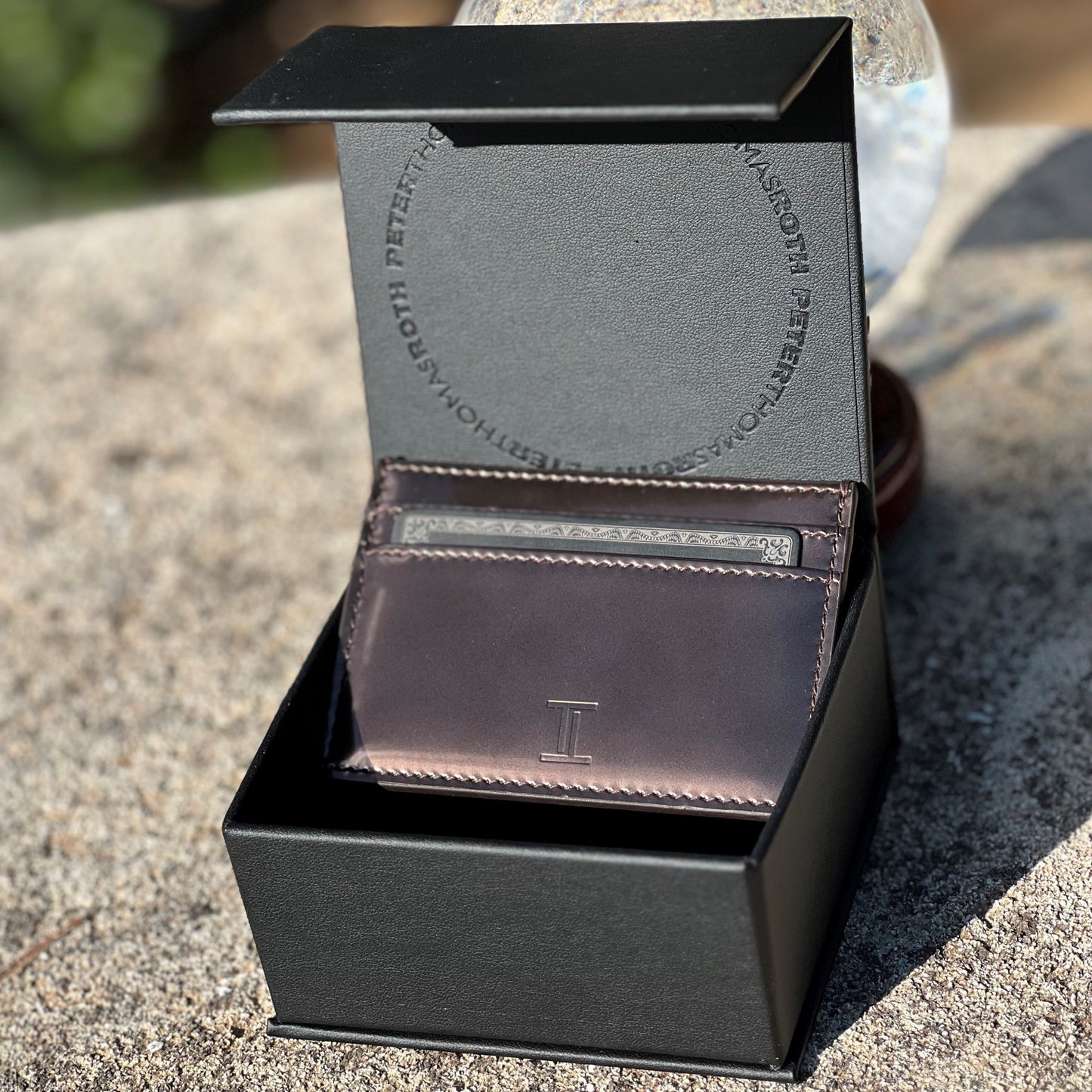 PETER THOMAS ROTH x TRIBE OF TWO Card Holder in metallic brown