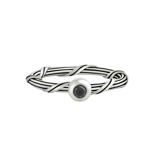 Signature Romance Black Spinel Ring in sterling silver