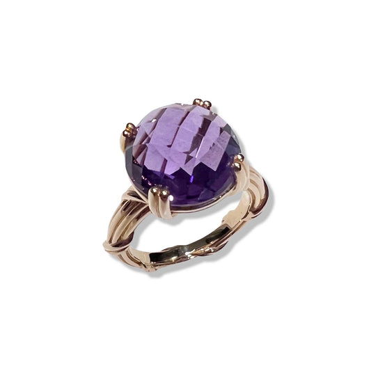 Fantasies Amethyst Cocktail Ring in 18k yellow gold 14mm