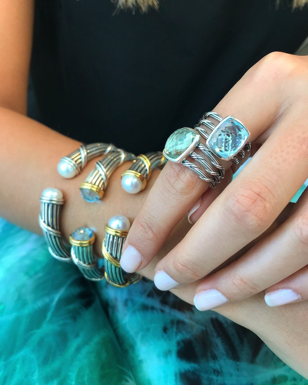 Peter Thomas Roth Ribbon and Reed Signature Classic Pearl Tapered Cuff ...