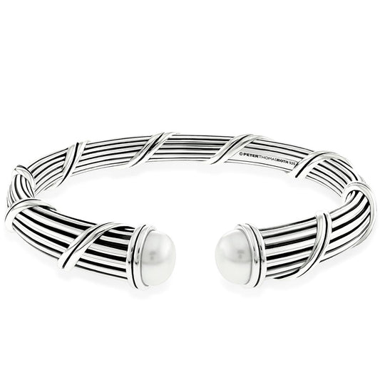 Signature Classic Pearl Tapered Cuff in sterling silver