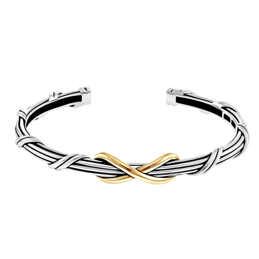 Signature Classic Infinity Cuff in two tone sterling silver
