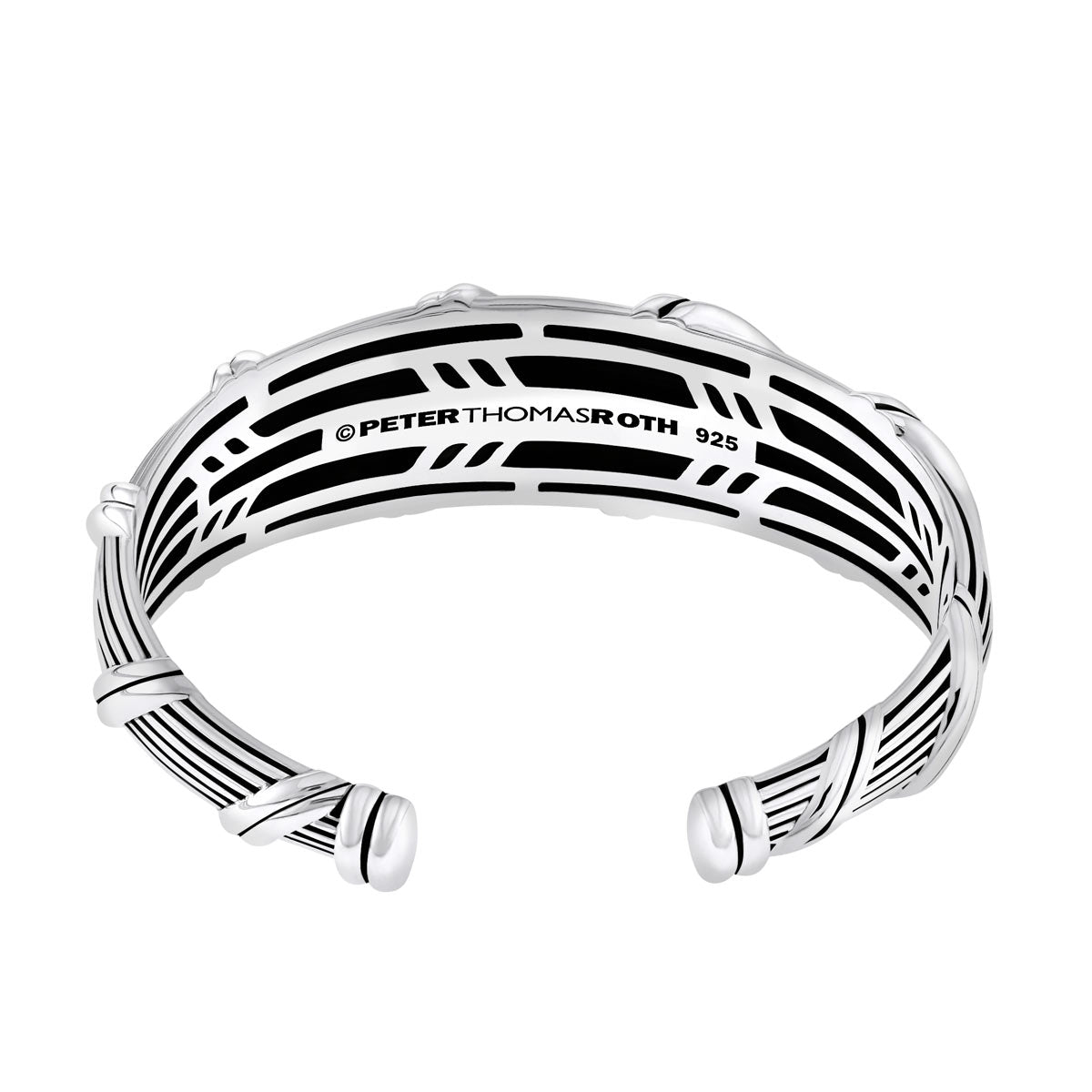 Peter Thomas Roth Ribbon and Reed Signature Classic Oval Cuff in Sterling Silver with Hinge Large