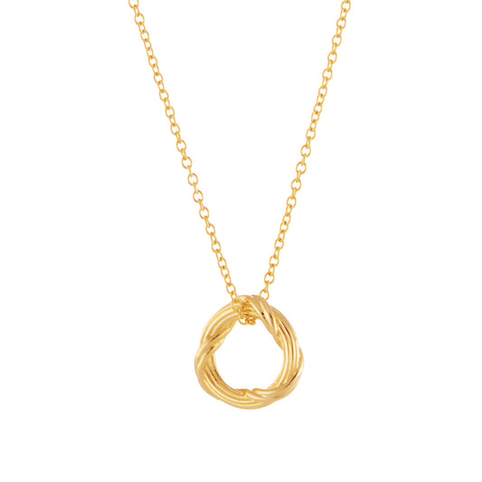 Heritage Mini Circle Necklace in 18K yellow gold 18" Chain