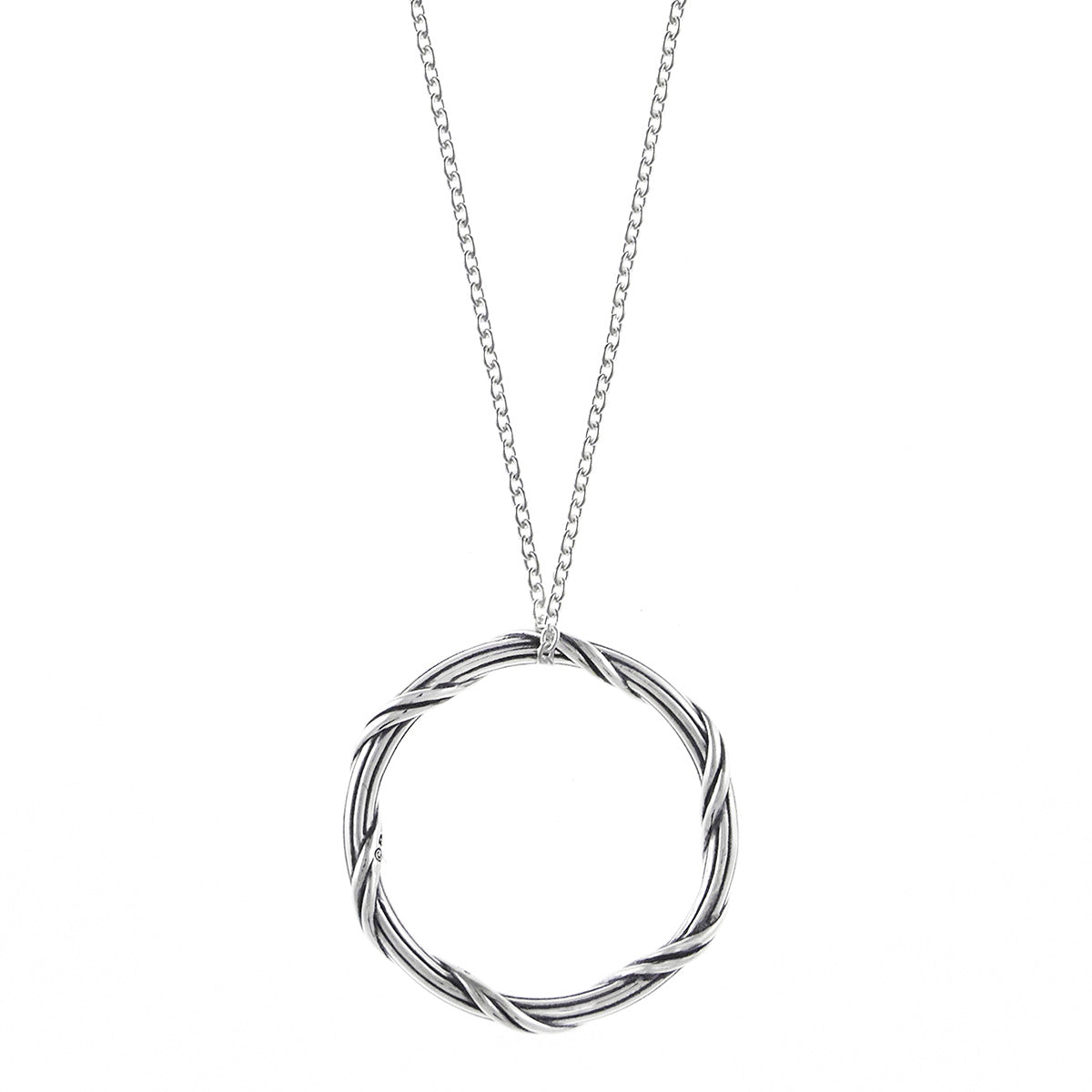 Signature Romance Circle Necklace in sterling silver 1"