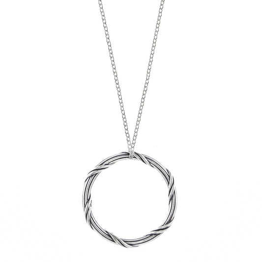 Signature Romance Circle Necklace in sterling silver 1"