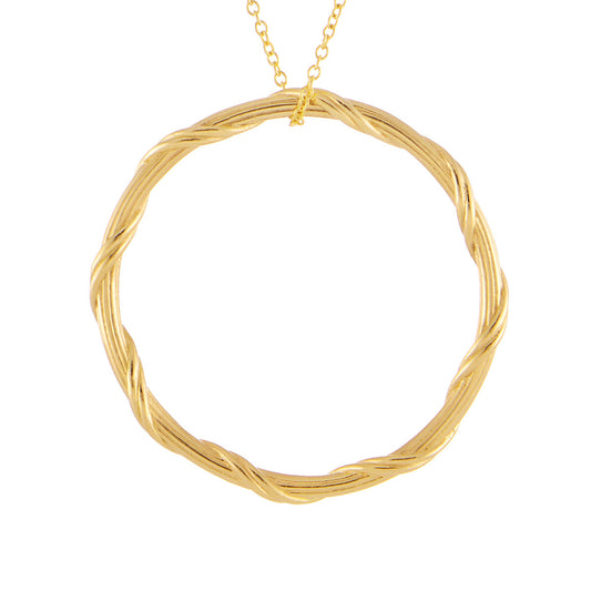 Heritage Romance Circle Necklace in 18K yellow gold 1.5"