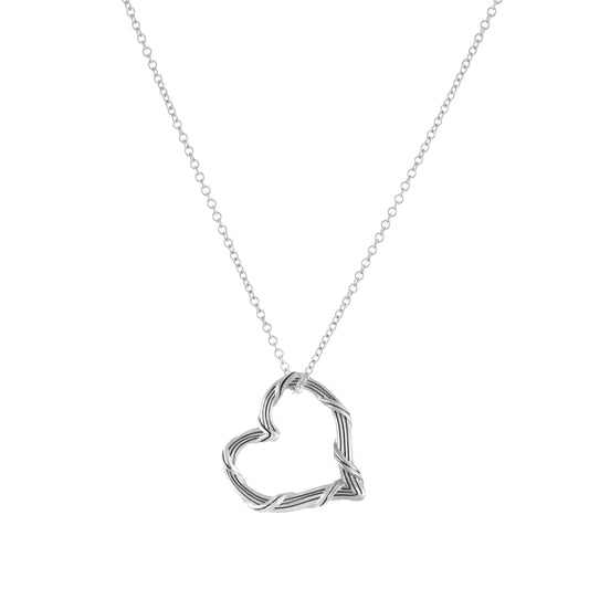 Signature Mini Floating Heart Necklace in Sterling Silver