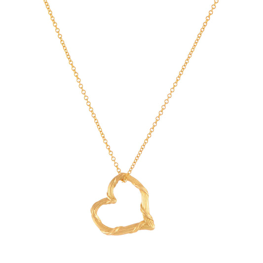 Heritage Mini Floating Heart Necklace in 18K Yellow Gold 18" Chain