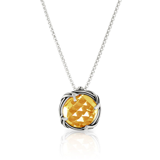 Fantasies Citrine Necklace in sterling silver 10mm