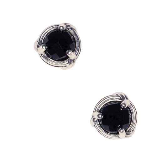Fantasies Black Onyx Stud Earrings in sterling silver 6mm