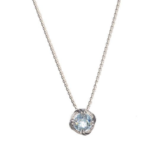 Fantasies Blue Topaz Necklace in sterling silver 6mm