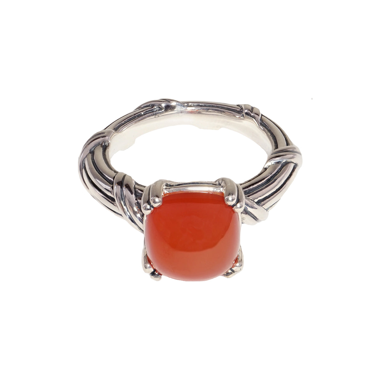Fantasies Carnelian Cabochon Ring in sterling silver 10mm
