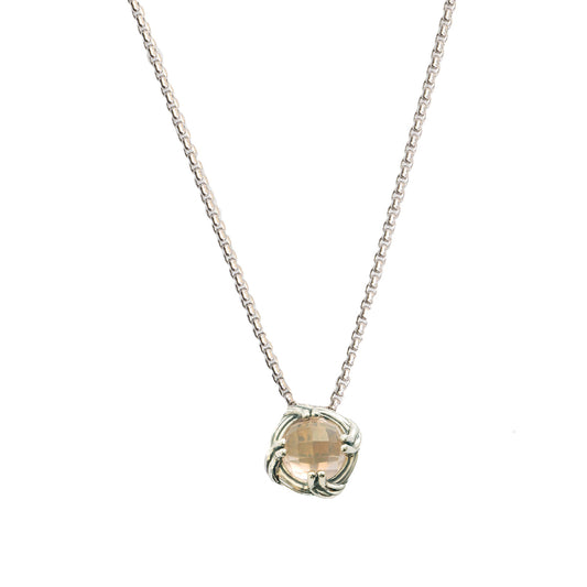 Fantasies Rose Quartz Necklace in sterling silver 6mm