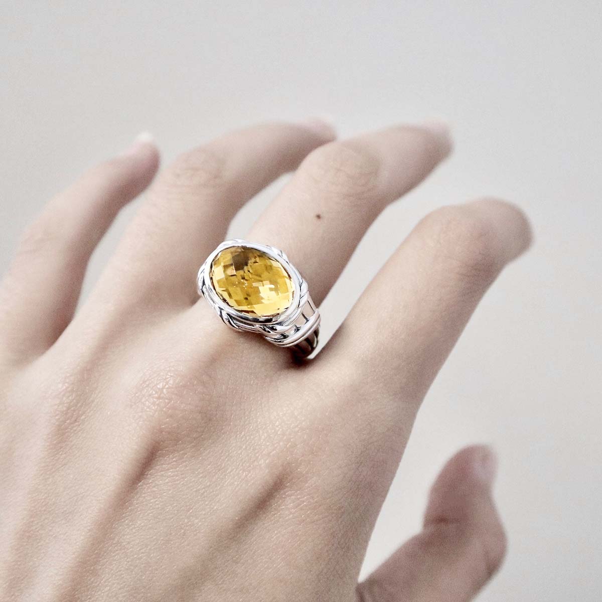 Reflections Statement Ring in sterling silver with citrine