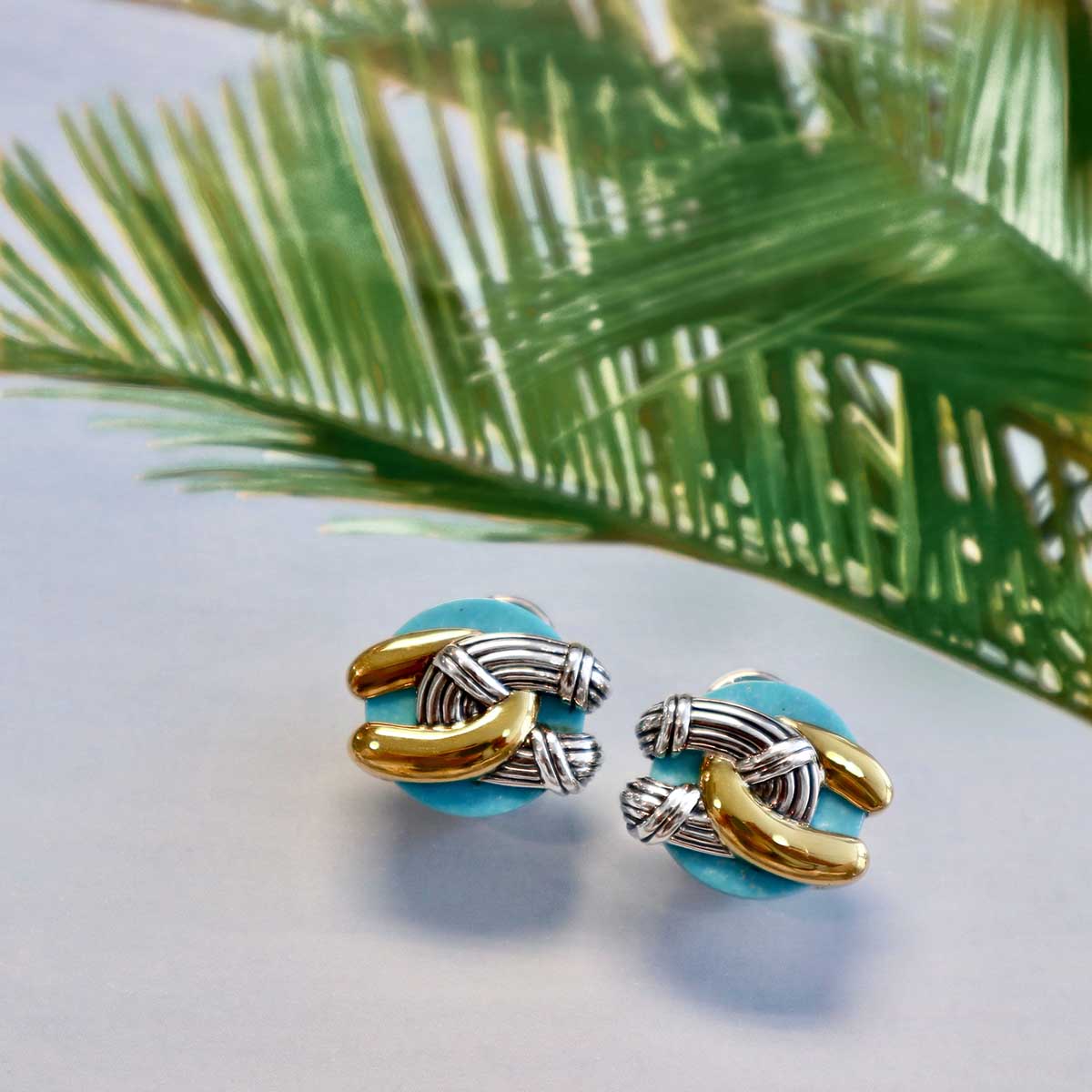 Two-tone 2024 Turquoise earrings