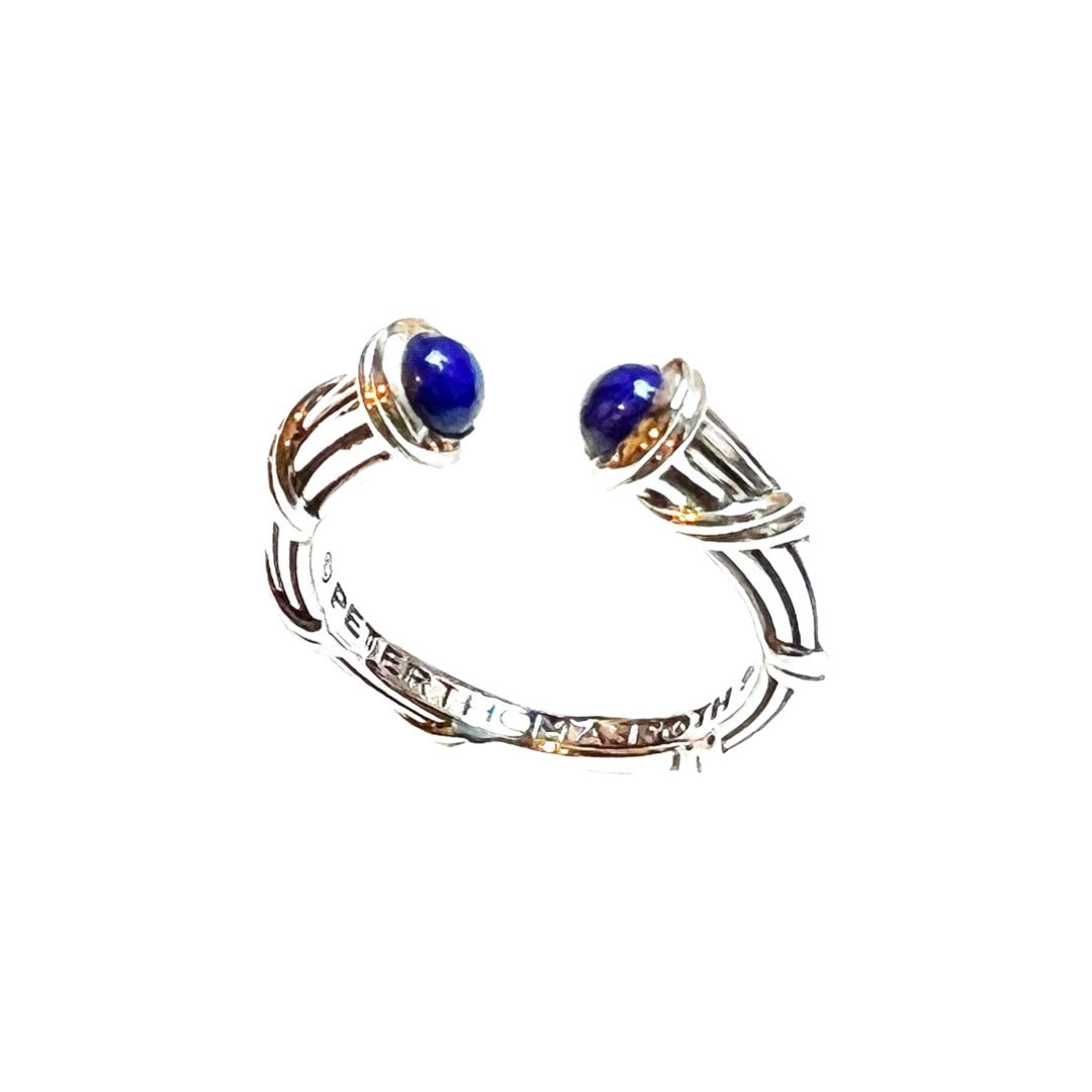 Luna Stack Ring in sterling silver with lapis