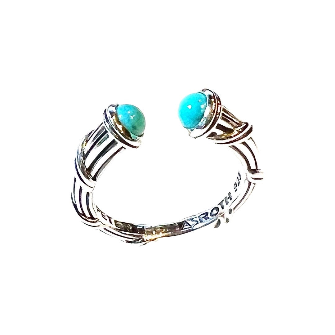 Luna Stack Ring in sterling silver with turquoise