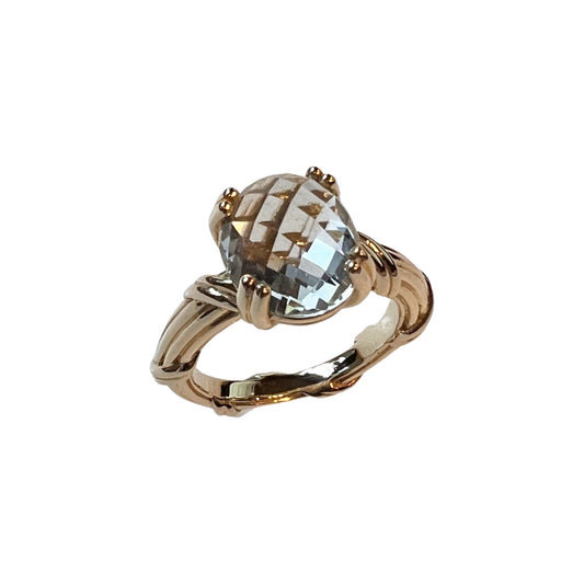 Fantasies Rock Crystal Cocktail Ring in 18K yellow gold